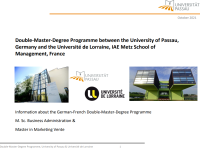 Programme détaillé - Master double-diplôme franco-allemand de gestion des affaires et marketing avec l'Universität Passau