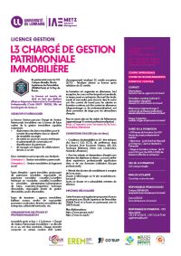 Plaquette Licence Chargé de Gestion Patrimoniale Immobilière