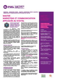 Plaquette Master Marketing et communication appliqués au digital