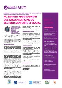 Plaquette Master Management des organisations du secteur sanitaire et social