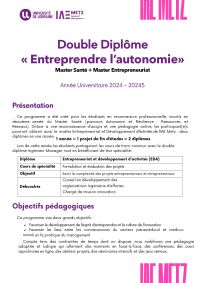 Plaquette Entreprendre l'autonomie