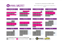 Calendrier alternance 2025-2026 - M2 Marketing et Communication appliqués au Digital