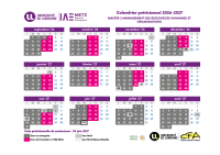 Calendrier alternance 2026-2027 - M2 Management des Ressources Humaines et Organisations