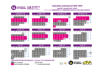 Calendrier alternance 2026-2027 - M2 Marketing et Communication du Nouveau Produit