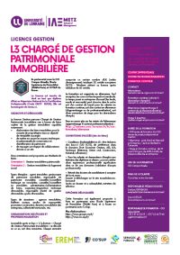 Plaquette Licence Chargé de Gestion Patrimoniale Immobilière