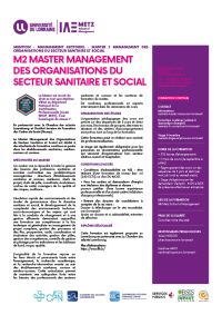 Plaquette Master Management des organisations du secteur sanitaire et social