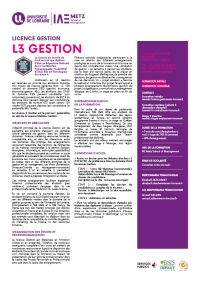 Plaquette Licence Gestion