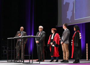 P. Bello, K. Khalife, E. Deschanet, M. Sciamanna, F. Distler, Remise des Diplômes Promo 21